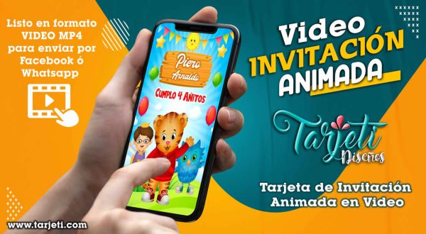Video Invitación de Daniel el Tigre en MP4