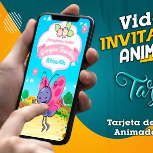 Video Invitación de Mariposita Gallina Pintadita en MP4