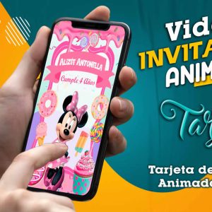 Video Invitación de Minnie Candy Land 02 en MP4