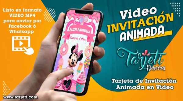 Video Invitación de Minnie Candy Land 02 en MP4