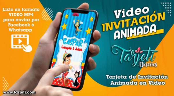 Video Invitación de Pinocho en MP4