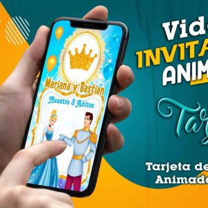 Video Invitación de Princesa Cenicienta y Principe en MP4