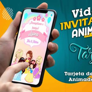 Video Invitación de Princesas Disney Animadas en MP4
