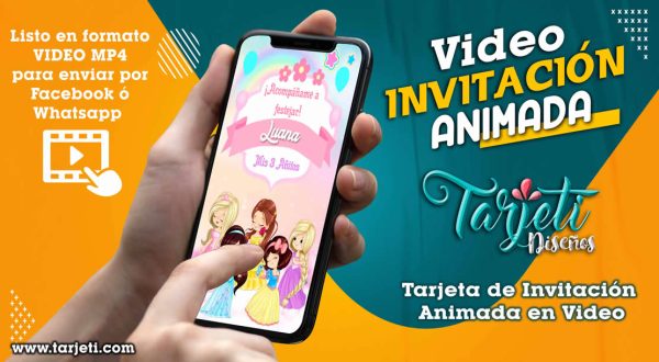 Video Invitación de Princesas Disney Animadas en MP4