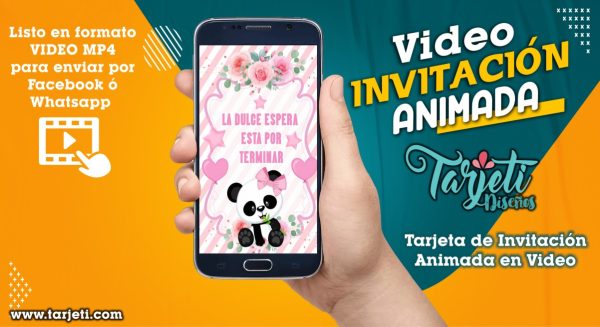 Video Invitación de Baby Shower Panda en MP4
