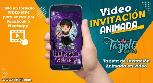 Video Invitación de Merlina Animada 02 en MP4