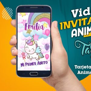 Video Invitación de Unicornio Animado en MP4