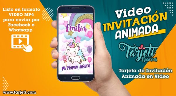Video Invitación de Unicornio Animado en MP4